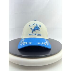 New Era Detroit Lions Cream Blue 2025 NFL Draft 39THIRTY Flex Fit Hat LG/XLG NEW